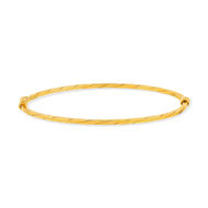 Bracelet jonc or 750 jaune torsadé