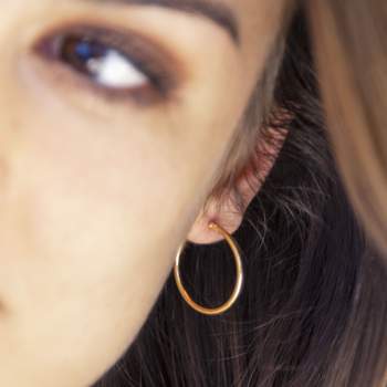 375 yellow gold hoop earrings, 23 mm