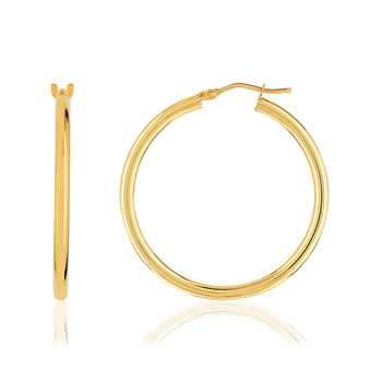 Créoles or jaune 375 35 mm