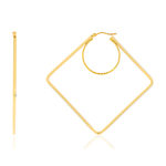 Créoles or 375 jaune carrées - vue 1