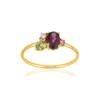 Bague or jaune 375 pierres fines - vue V1