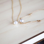 Bracelet cordon doré perle de culture de Chine - vue D3