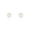 Boucles d'oreilles or 750 jaune diamant - vue V1