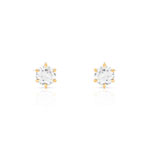 Boucles d'oreilles or 750 jaune diamant - vue 1