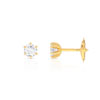 Boucles d'oreilles or 750 jaune diamant - vue VD1