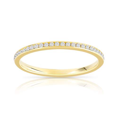 Alliance demi-tour or 750 jaune diamant H/SI