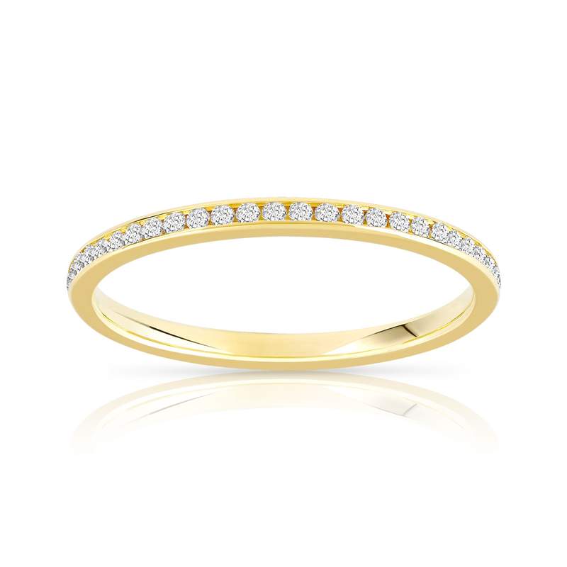 Alliance demi-tour or 750 jaune diamant H/SI - vue 1