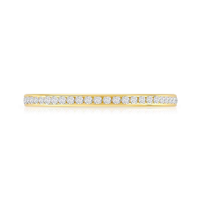 Alliance demi-tour or 750 jaune diamant H/SI - vue 3