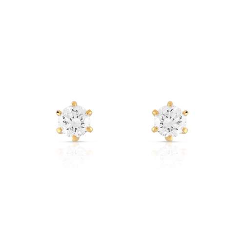 Boucles d'oreilles or 750 jaune diamant