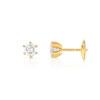 Boucles d'oreilles or 750 jaune diamant - vue VD1