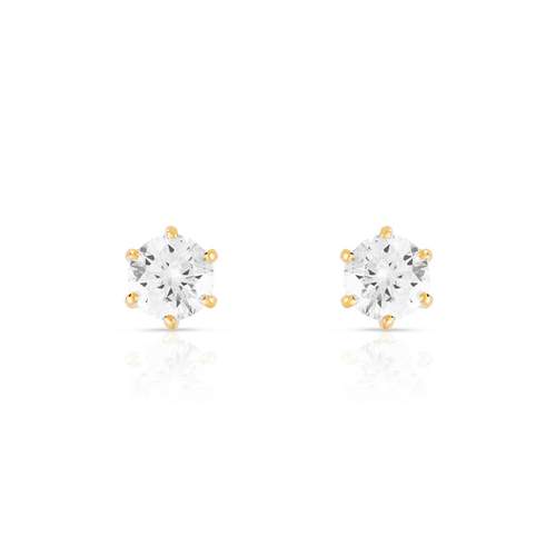 Boucles d'oreilles or 750 jaune diamant