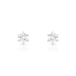Boucles d'oreilles or 750 blanc diamant - vue 1
