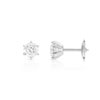 Boucles d'oreilles or 750 blanc diamant - vue VD1