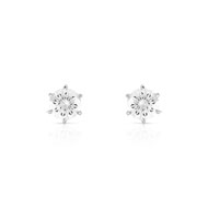 Boucles d'oreilles or 750 blanc diamant H/P1