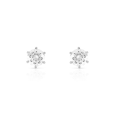Earrings gold 750 white diamond H/P1