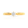 Bague solitaire or 750 jaune diamant 15/100e de carat - vue V3