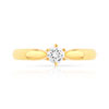 Bague solitaire or 750 jaune diamant 20/100e de carat - vue V3