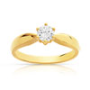 Bague solitaire or 750 jaune diamant 40/100e de carat - vue V1