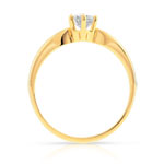 Bague solitaire or 750 jaune diamant 40/100e de carat - vue 2