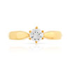 Bague solitaire or 750 jaune diamant 40/100e de carat - vue V3