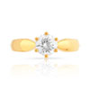 Bague solitaire or 750 jaune diamant 80/100e de carat - vue V3