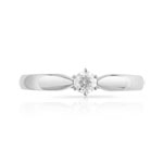 Bague solitaire or 750 blanc diamant 15/100e de carat - vue 3