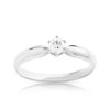 Bague solitaire or 750 blanc diamant 20/100e de carat - vue V1