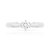 Bague solitaire or 750 blanc diamant 20/100e de carat - vue V3