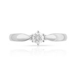 Bague solitaire or 750 blanc diamant 25/100e de carat - vue 3