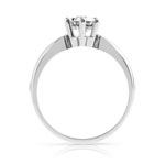 Bague solitaire or 750 blanc diamant 80/100e de carat - vue 2