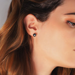 Boucles d'oreilles argent 925 perles de culture de Tahiti - vue porté 1