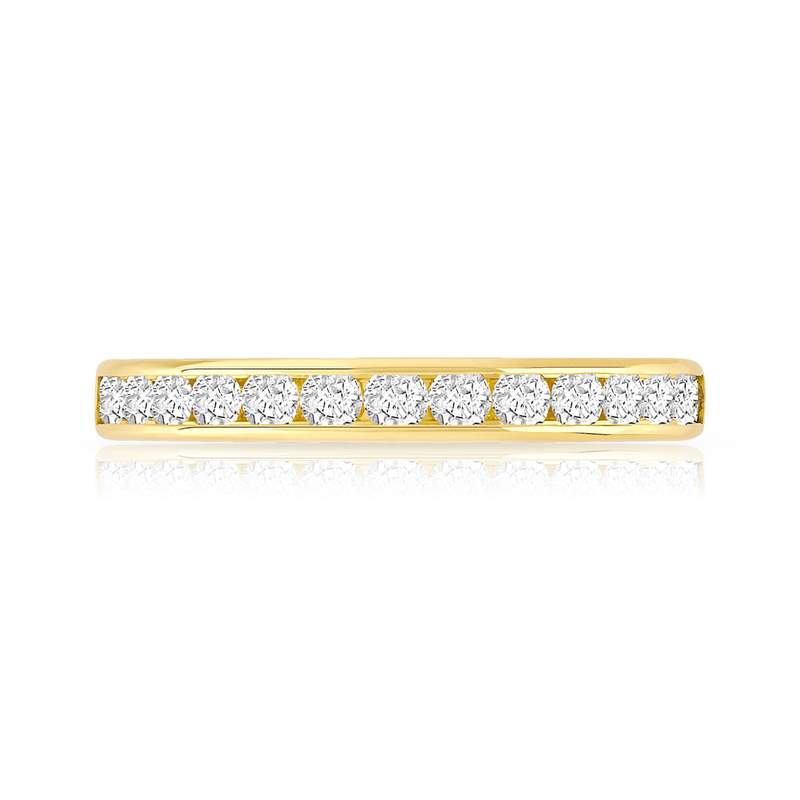 Alliance demi-tour or 750 jaune diamant - vue 3