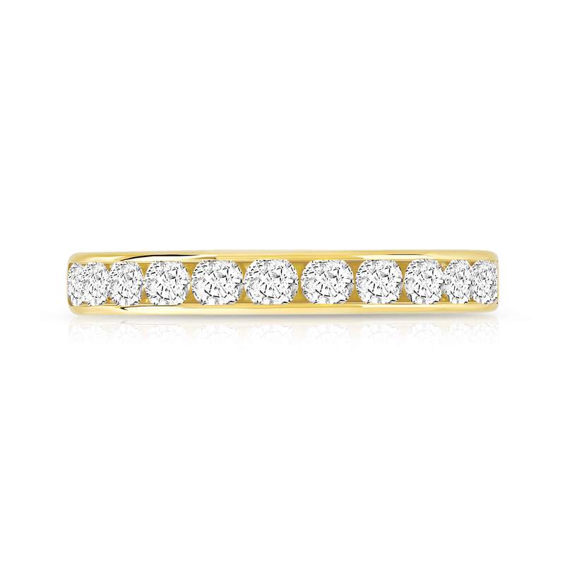 Alliance demi-tour or 750 jaune diamant - vue 3