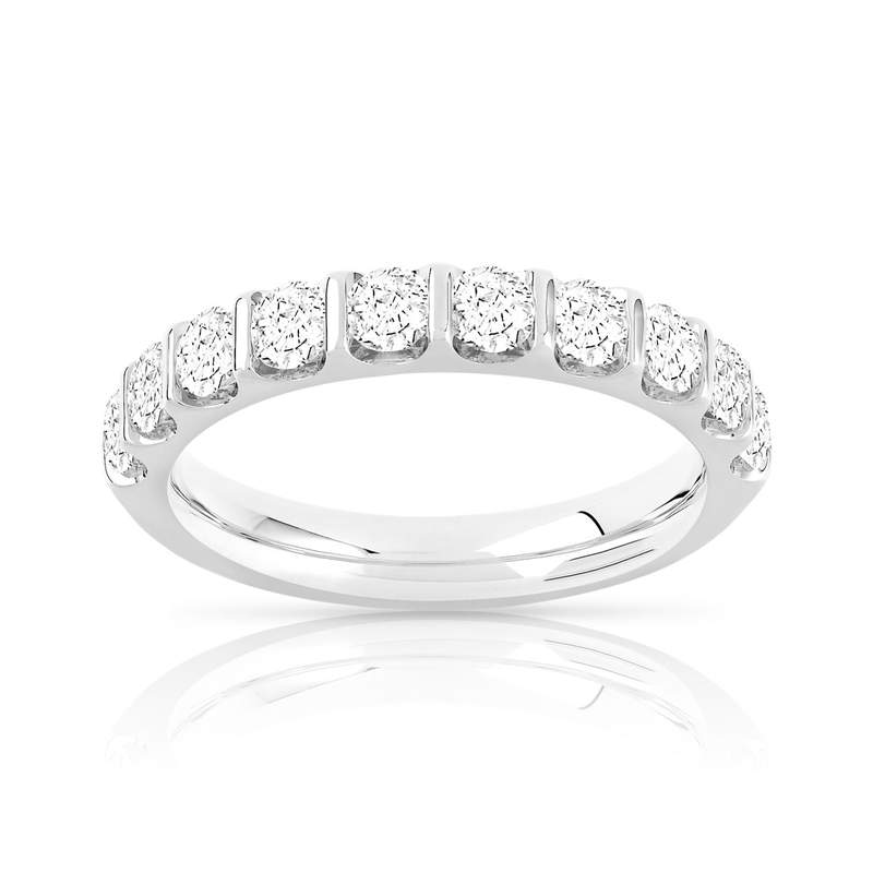 Alliance demi-tour or 750 blanc diamant HSI - vue 1