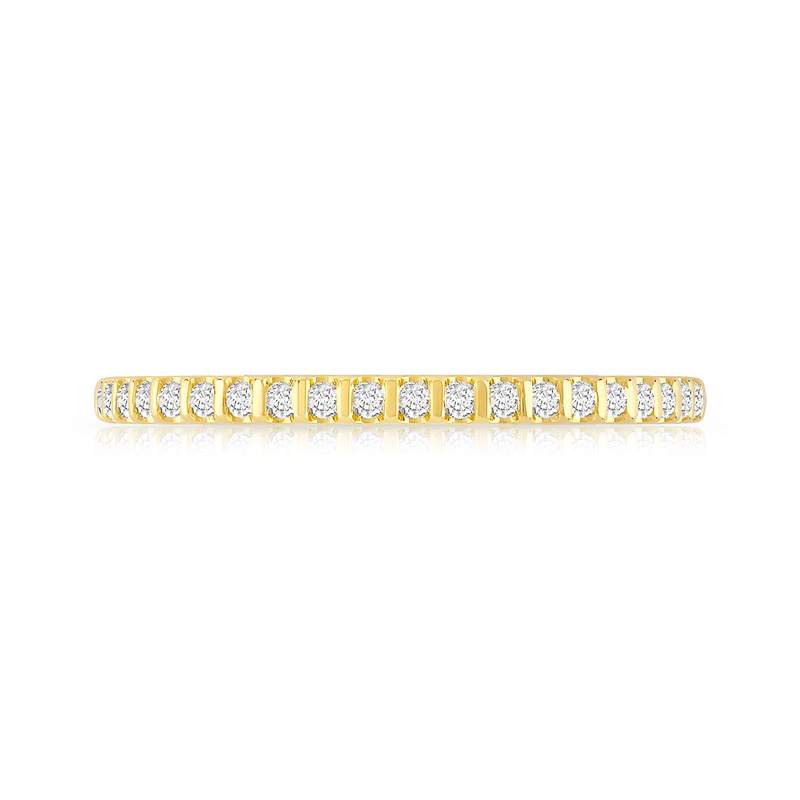 Alliance demi-tour or 750 jaune diamant H/SI - vue 3