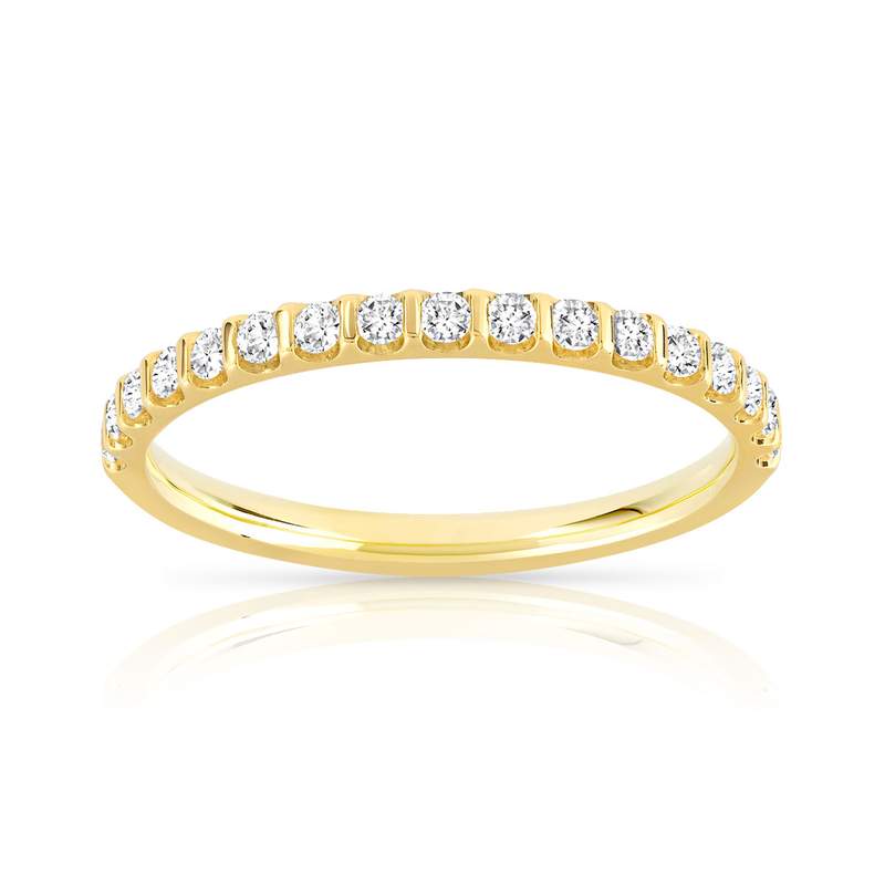 Alliance demi-tour or 750 jaune diamant H/SI - vue 1
