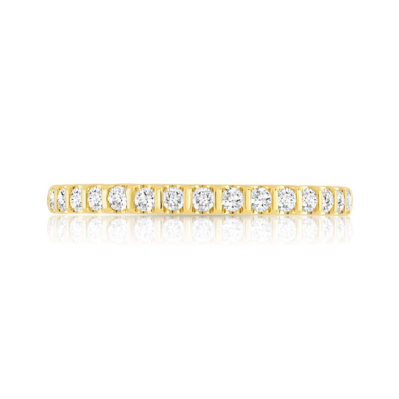 Alliance demi-tour or 750 jaune diamant H/SI - vue 3
