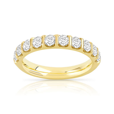 Alliance demi-tour or 750 jaune diamant H/SI