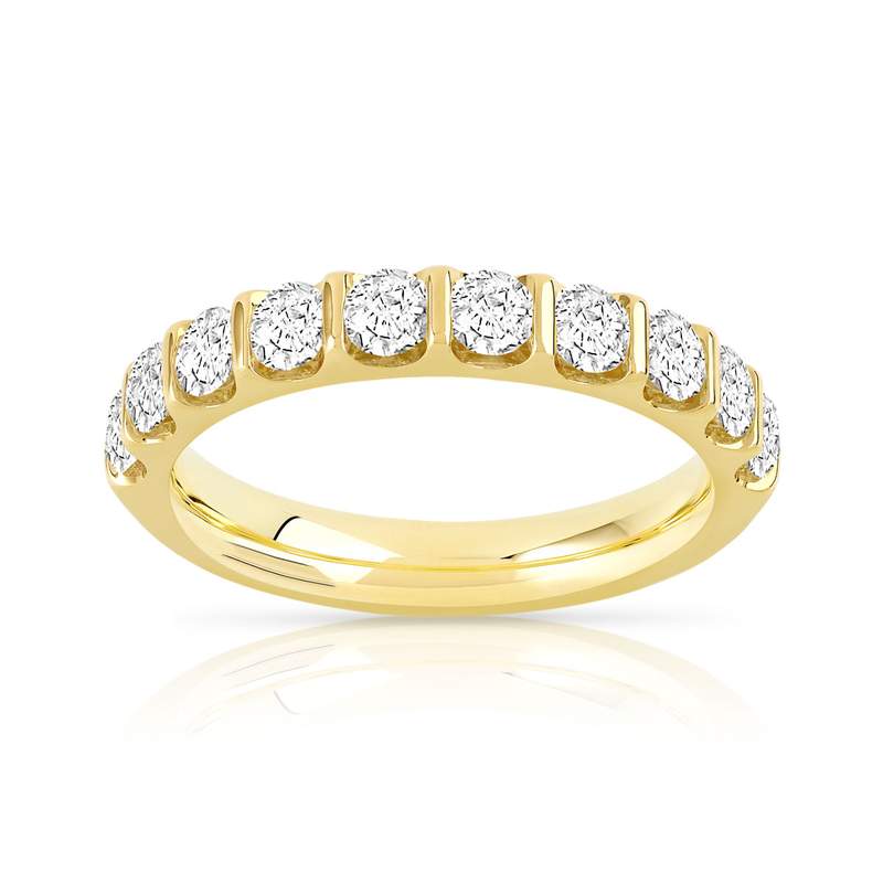 Alliance demi-tour or 750 jaune diamant H/SI - vue 1