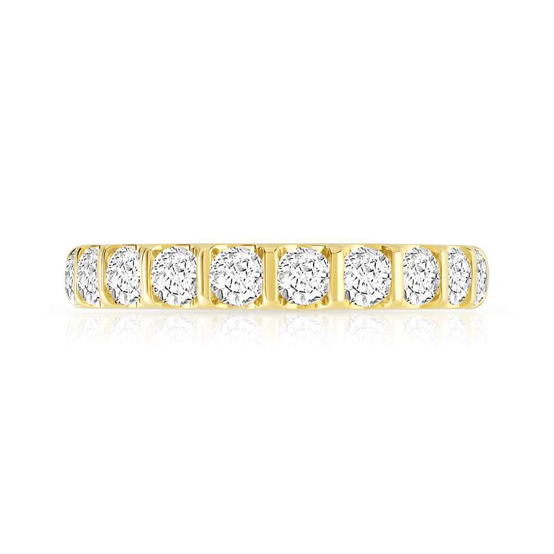 Alliance demi-tour or 750 jaune diamant H/SI - vue 3