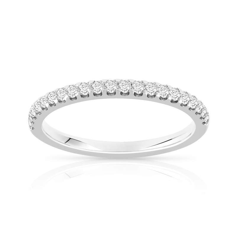 Alliance demi-tour or 750 blanc diamant H/SI - vue 1