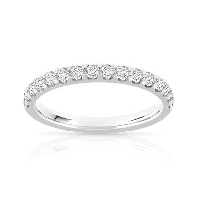 Alliance demi-tour or 750 blanc diamant H/SI