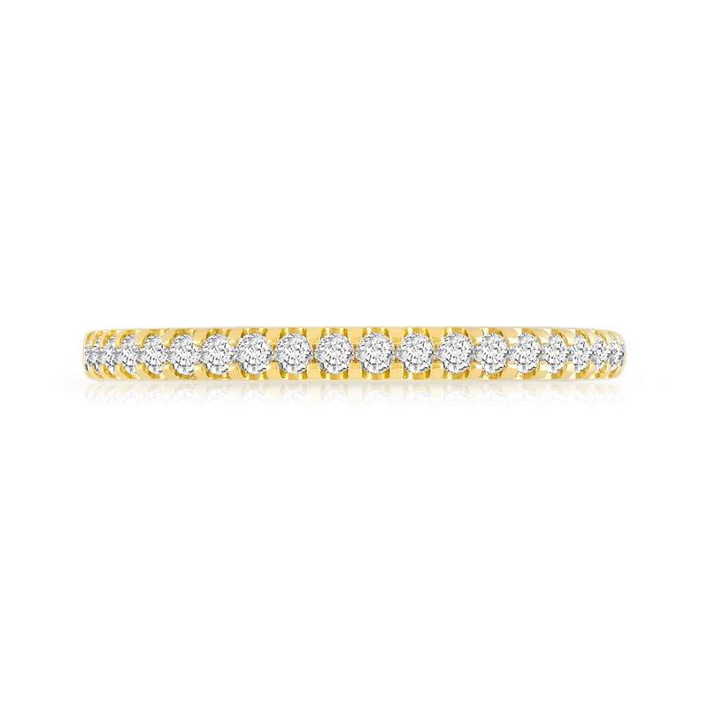 Alliance demi-tour or 750 jaune diamant H/SI - vue 3