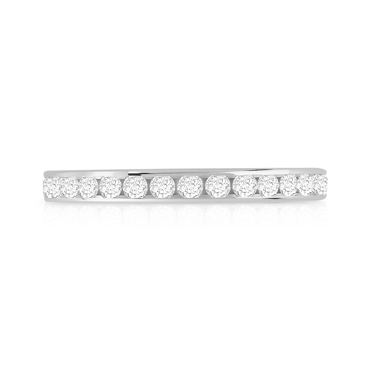750 white gold full circle diamond band, 2.5 mm - view 3