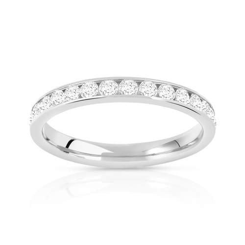 Gold 750 white diamond wedding band H/SI