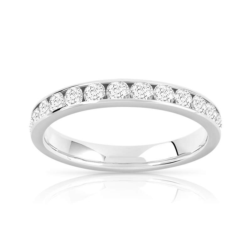 Alliance or 750 blanc diamant H/SI - vue 1