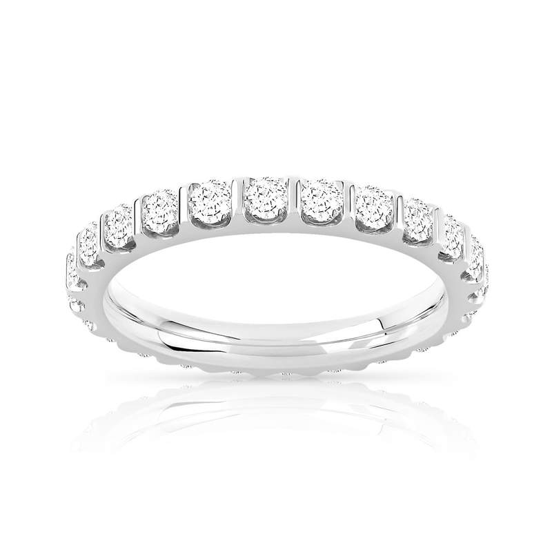 Alliance or 750 blanc diamant H/SI - vue 1