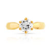 Bague solitaire or 750 jaune diamant 1 carat H/P1 - vue V3