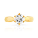 Bague solitaire or 750 jaune diamant 1 carat H/P1 - vue 3