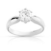 Bague solitaire or 750 blanc diamant 1 carat - vue V1